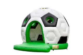 Ein Fußball, der nicht über die Wiese hüpft, sondern zum Hüpfen einlädt