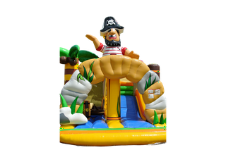 Große Hüpfburg mit witzigem Piraten Design mit viel Platz zum Hüpfen, Klettern und Rutschen